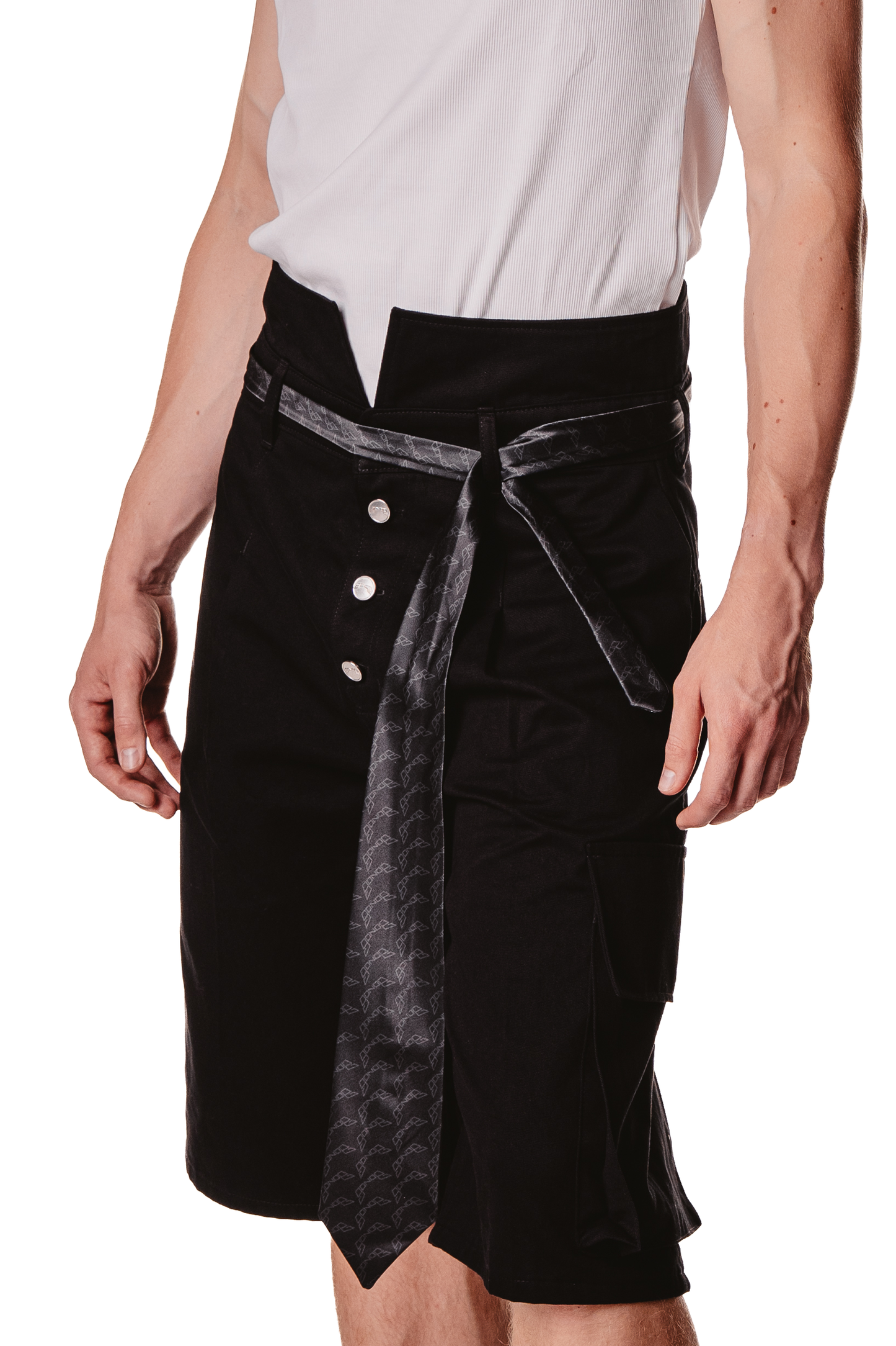 MONOGRAM PRINTED BLACK TIE