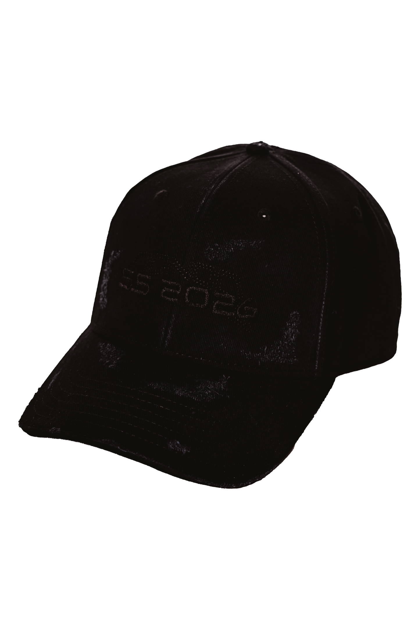 EMBROIDERED BLACK CAP