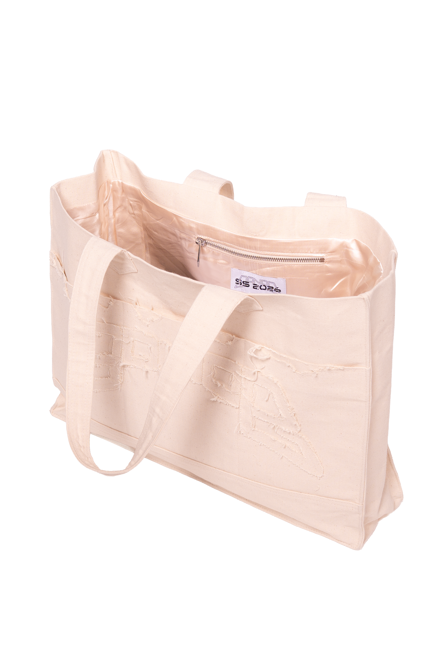 DISTRESSED LOGO RAW HANDBAG