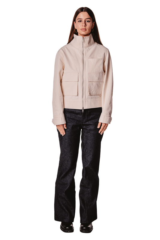 UNISEX STAND COLLAR RAW JACKET