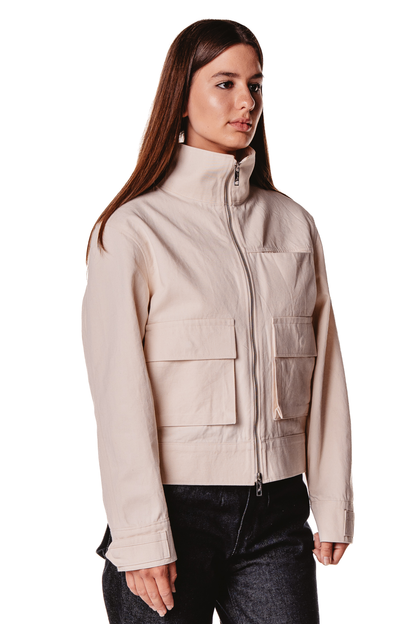 UNISEX STAND COLLAR RAW JACKET