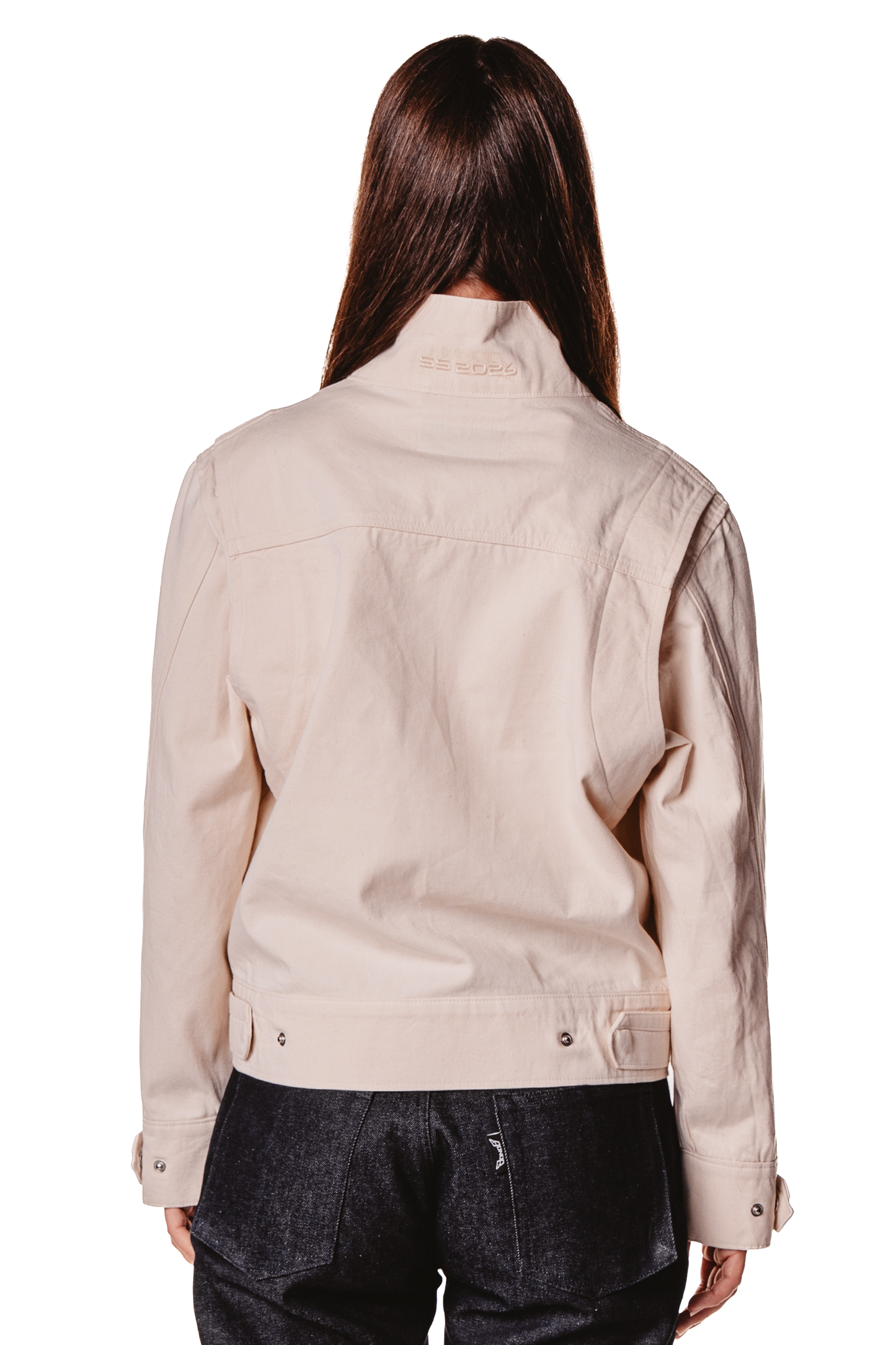 UNISEX STAND COLLAR RAW JACKET