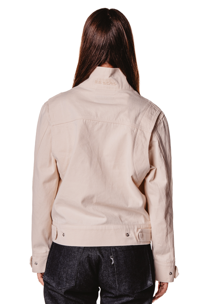 UNISEX STAND COLLAR RAW JACKET