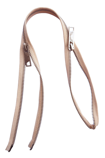 ZIPPER LOGO BEIGE NECKLACE