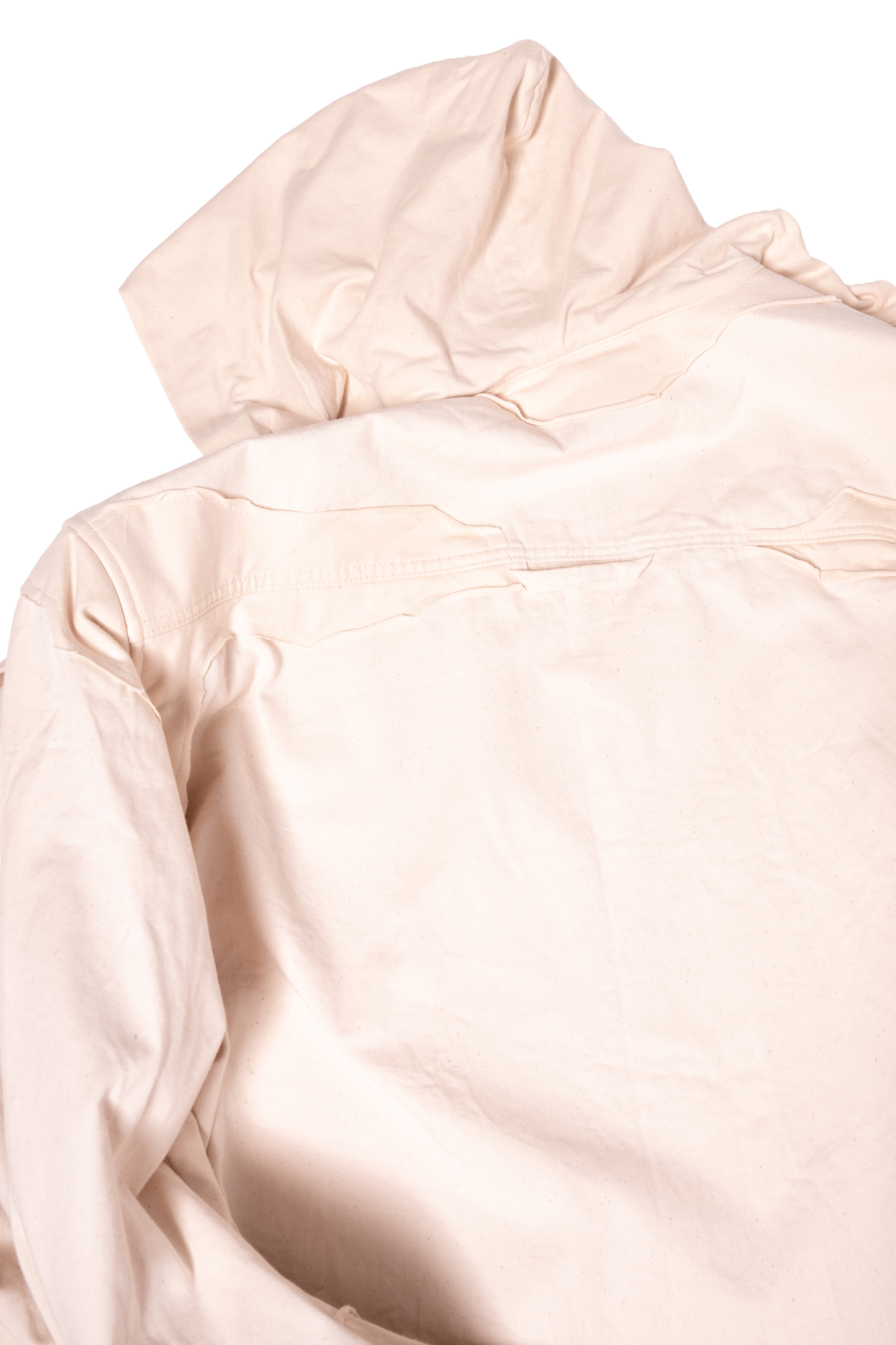 HOODED LAYERED RAW SHIRT