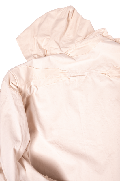 HOODED LAYERED RAW SHIRT