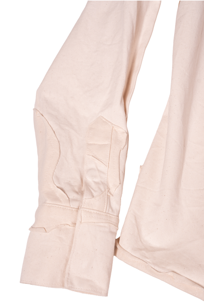 HOODED LAYERED RAW SHIRT