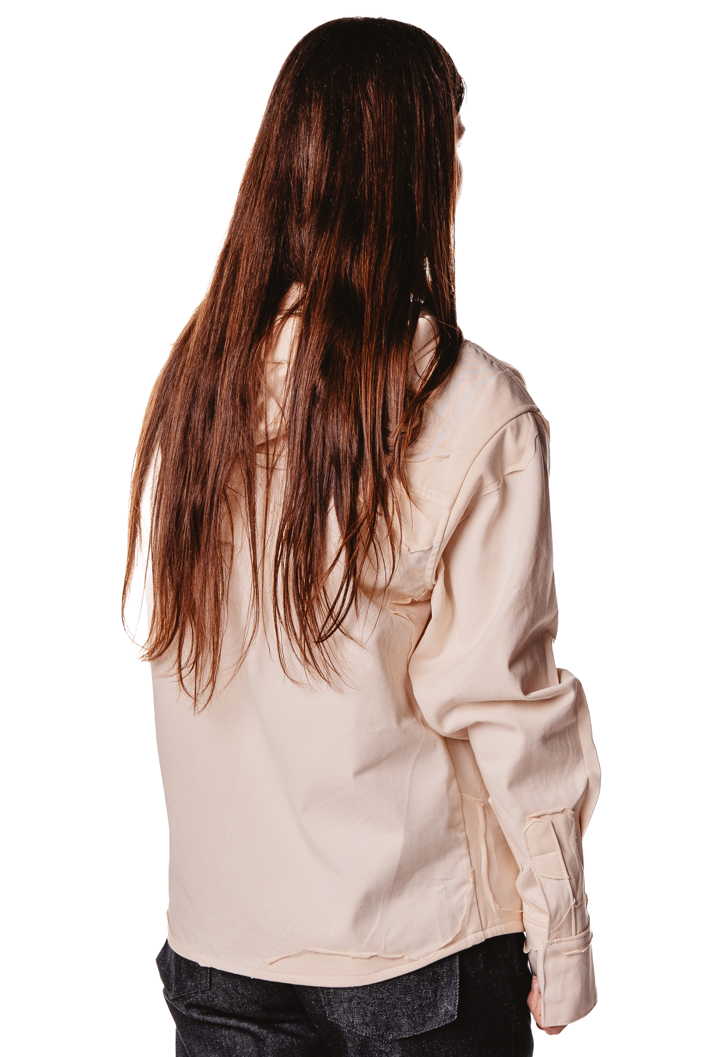 HOODED LAYERED RAW SHIRT