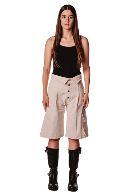 UNISEX COLLAR RAW SHORTS