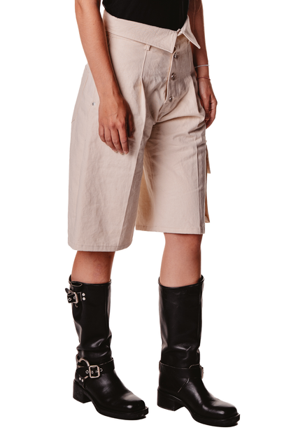 UNISEX COLLAR RAW SHORTS
