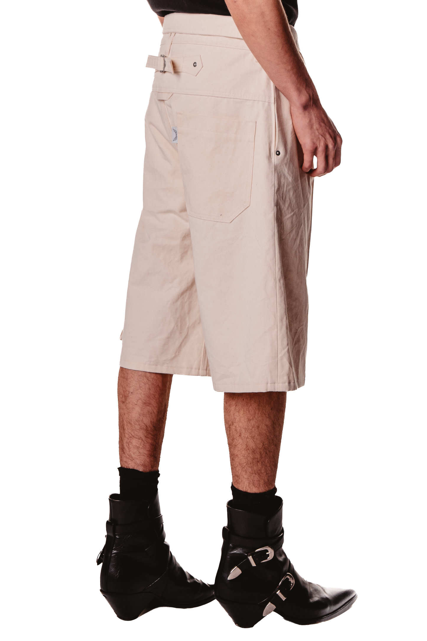 UNISEX COLLAR RAW SHORTS