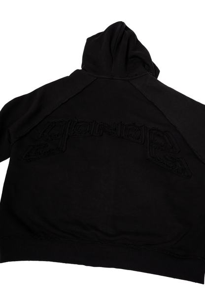 RAGLAN LOGO BLACK HOODIE