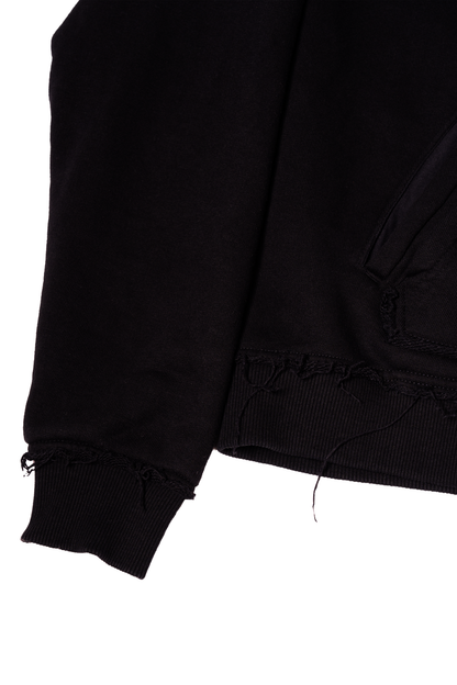 RAGLAN LOGO BLACK HOODIE