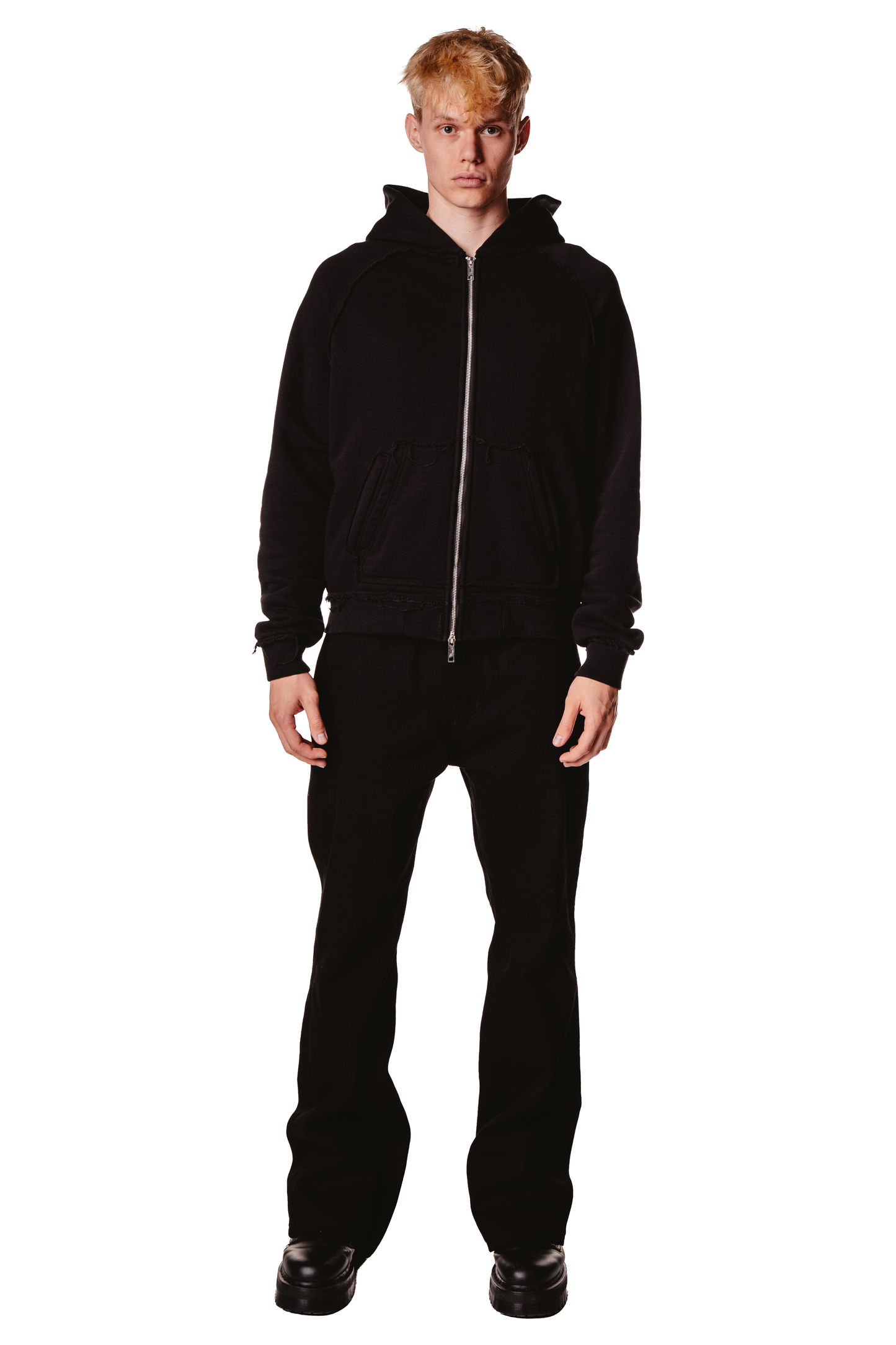 RAGLAN LOGO BLACK HOODIE