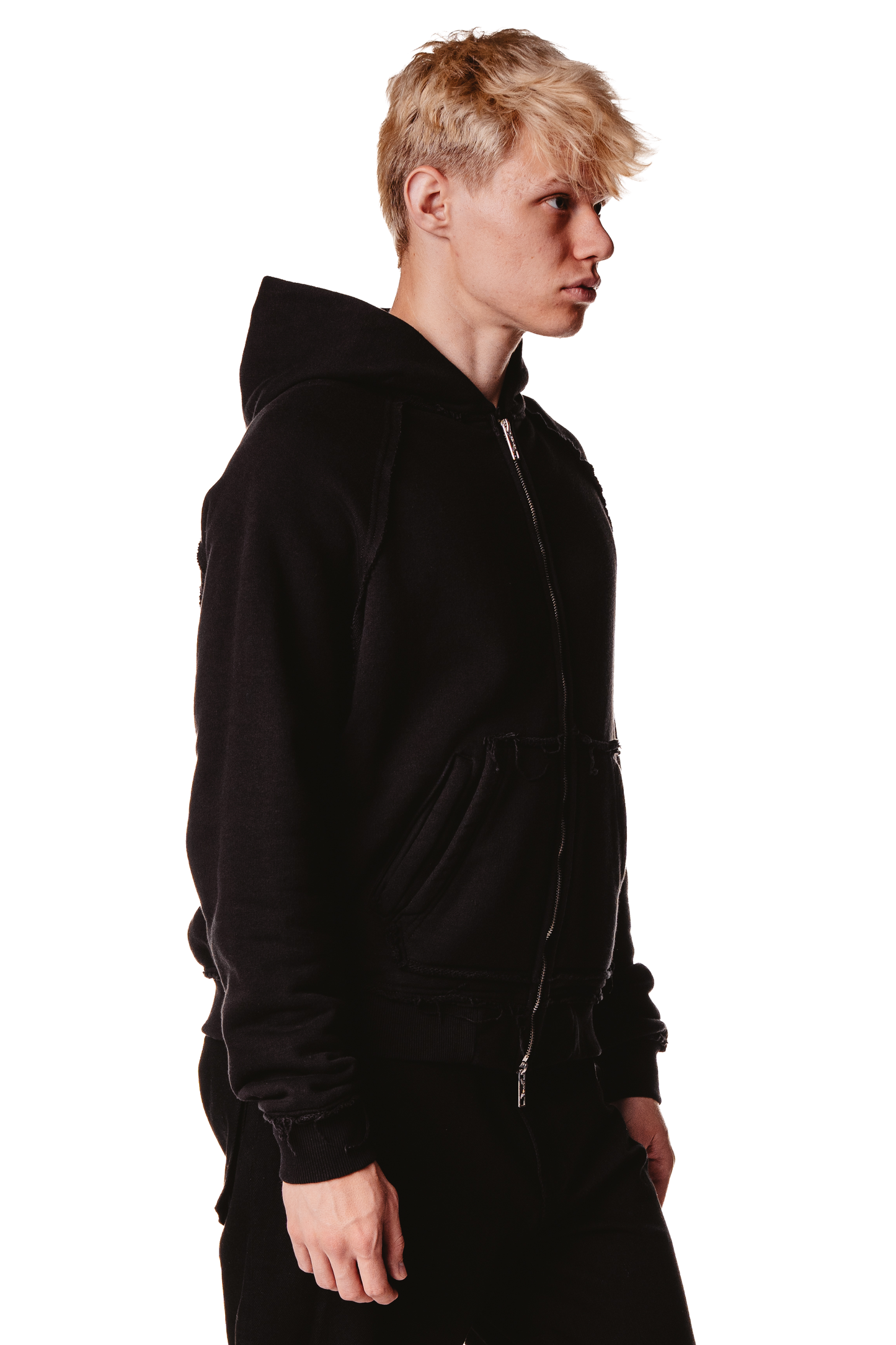 RAGLAN LOGO BLACK HOODIE