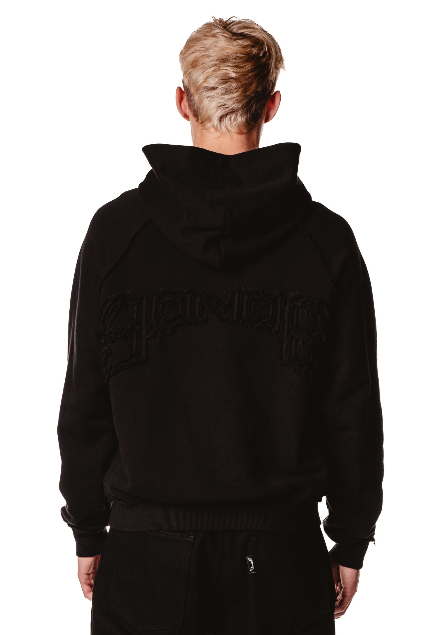 RAGLAN LOGO BLACK HOODIE
