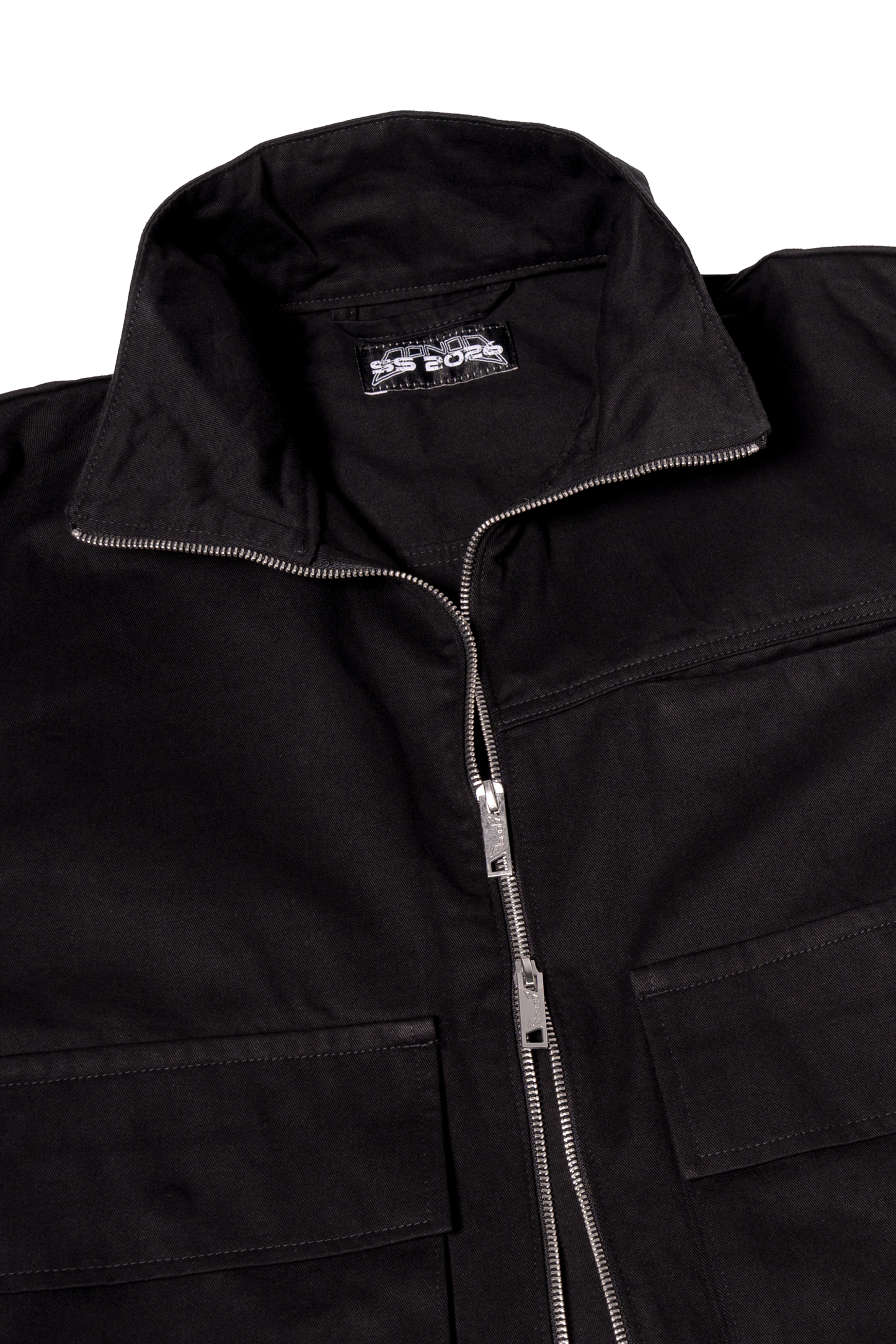 UNISEX STAND COLLAR BLACK JACKET