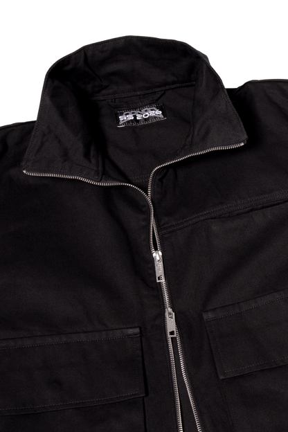 UNISEX STAND COLLAR BLACK JACKET
