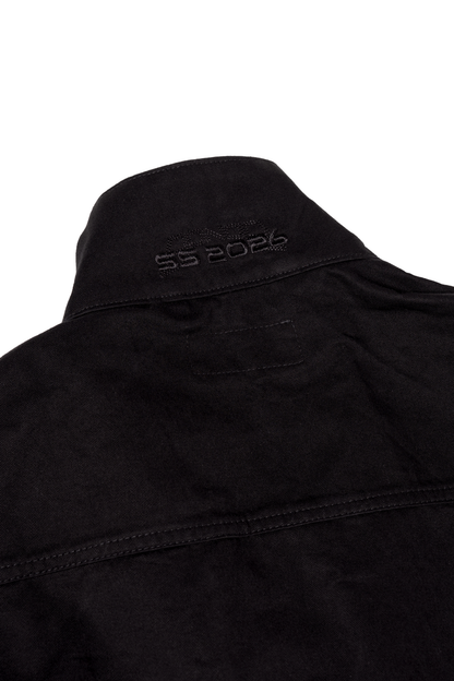 UNISEX STAND COLLAR BLACK JACKET