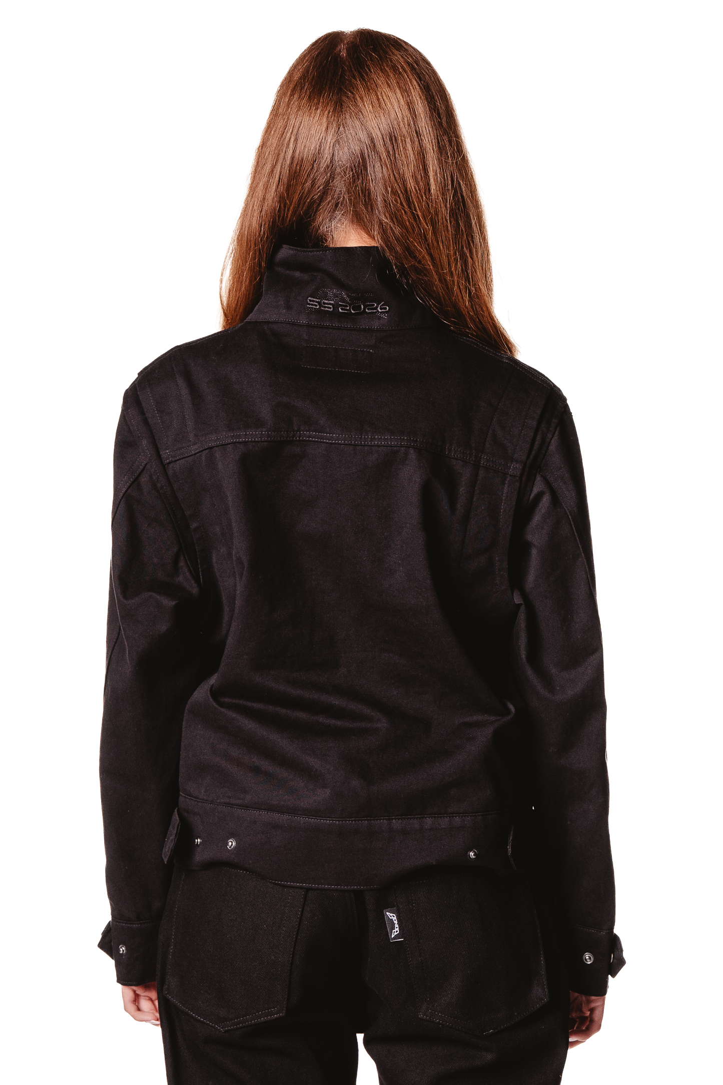 UNISEX STAND COLLAR BLACK JACKET