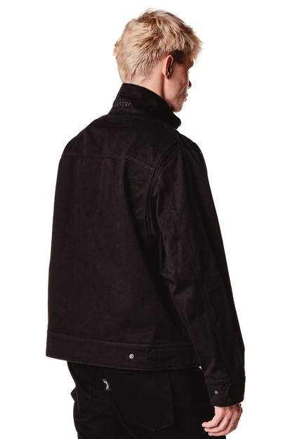 UNISEX STAND COLLAR BLACK JACKET
