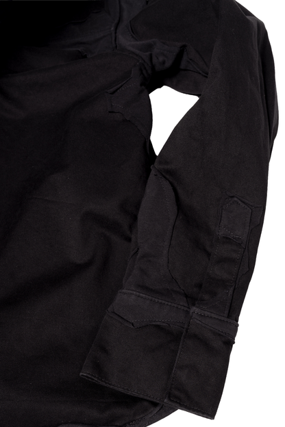 HOODED LAYERED BLACK SHIRT