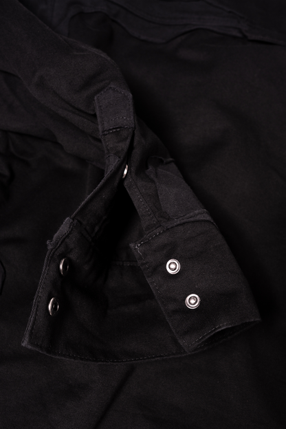 HOODED LAYERED BLACK SHIRT