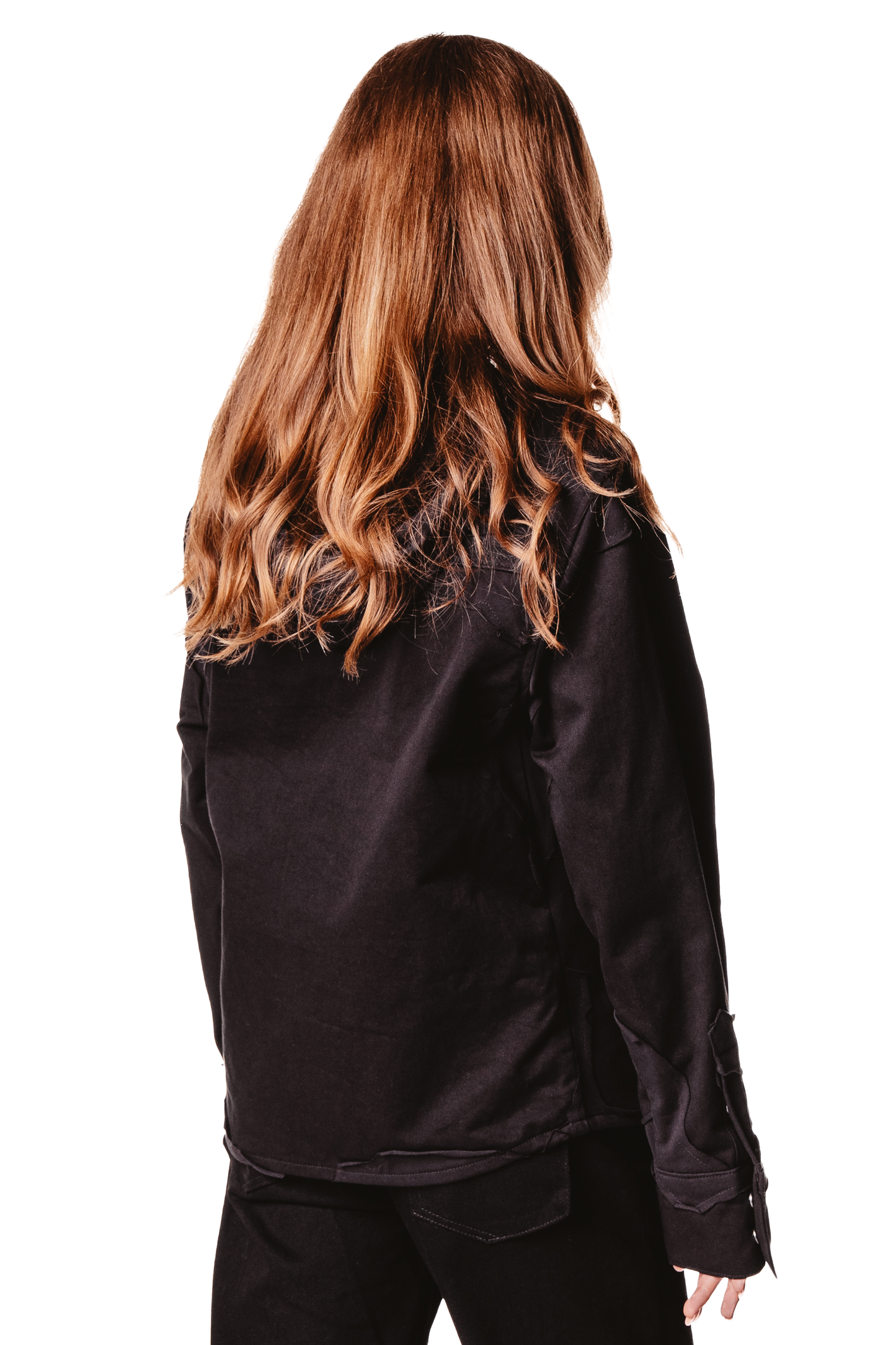 HOODED LAYERED BLACK SHIRT