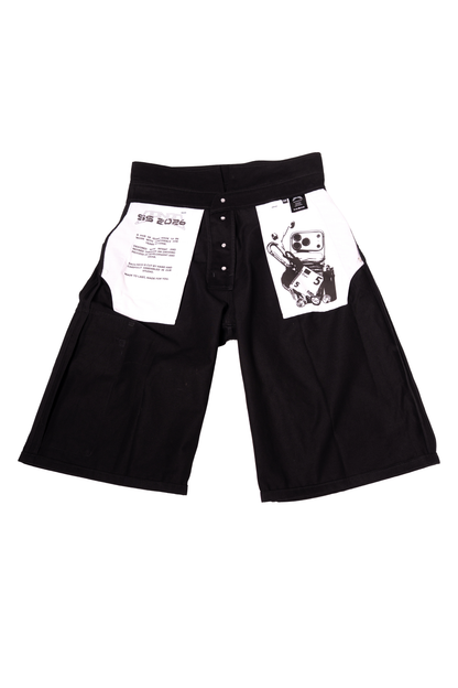 UNISEX COLLAR BLACK SHORTS