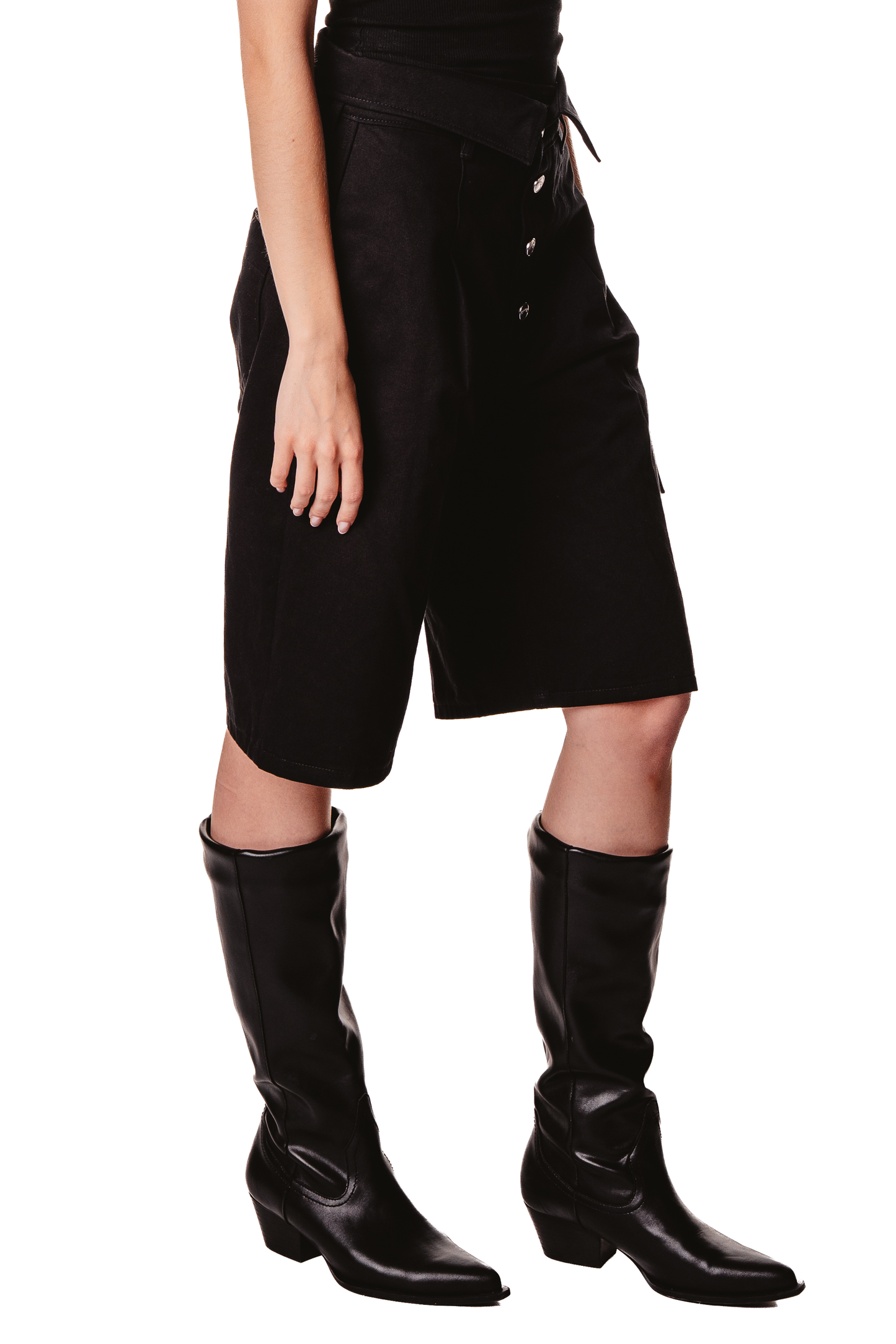UNISEX COLLAR BLACK SHORTS