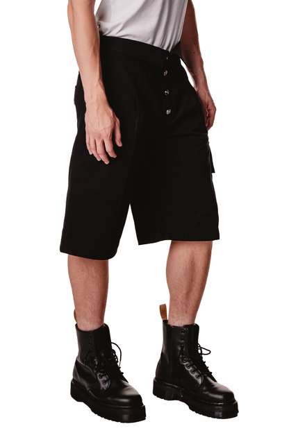 UNISEX COLLAR BLACK SHORTS