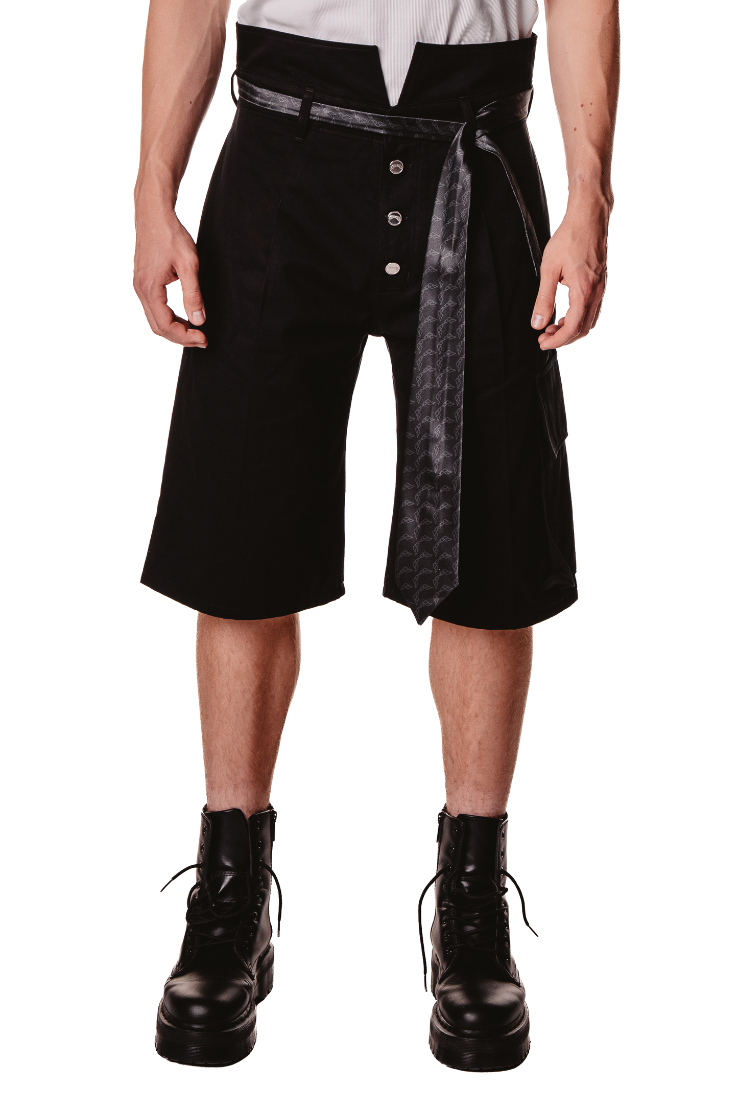 UNISEX COLLAR BLACK SHORTS