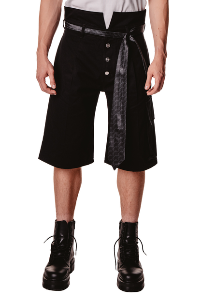 UNISEX COLLAR BLACK SHORTS