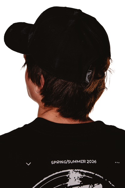EMBROIDERED BLACK CAP
