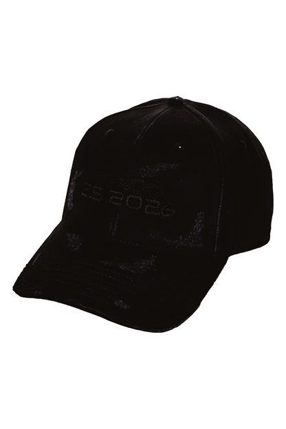 EMBROIDERED BLACK CAP