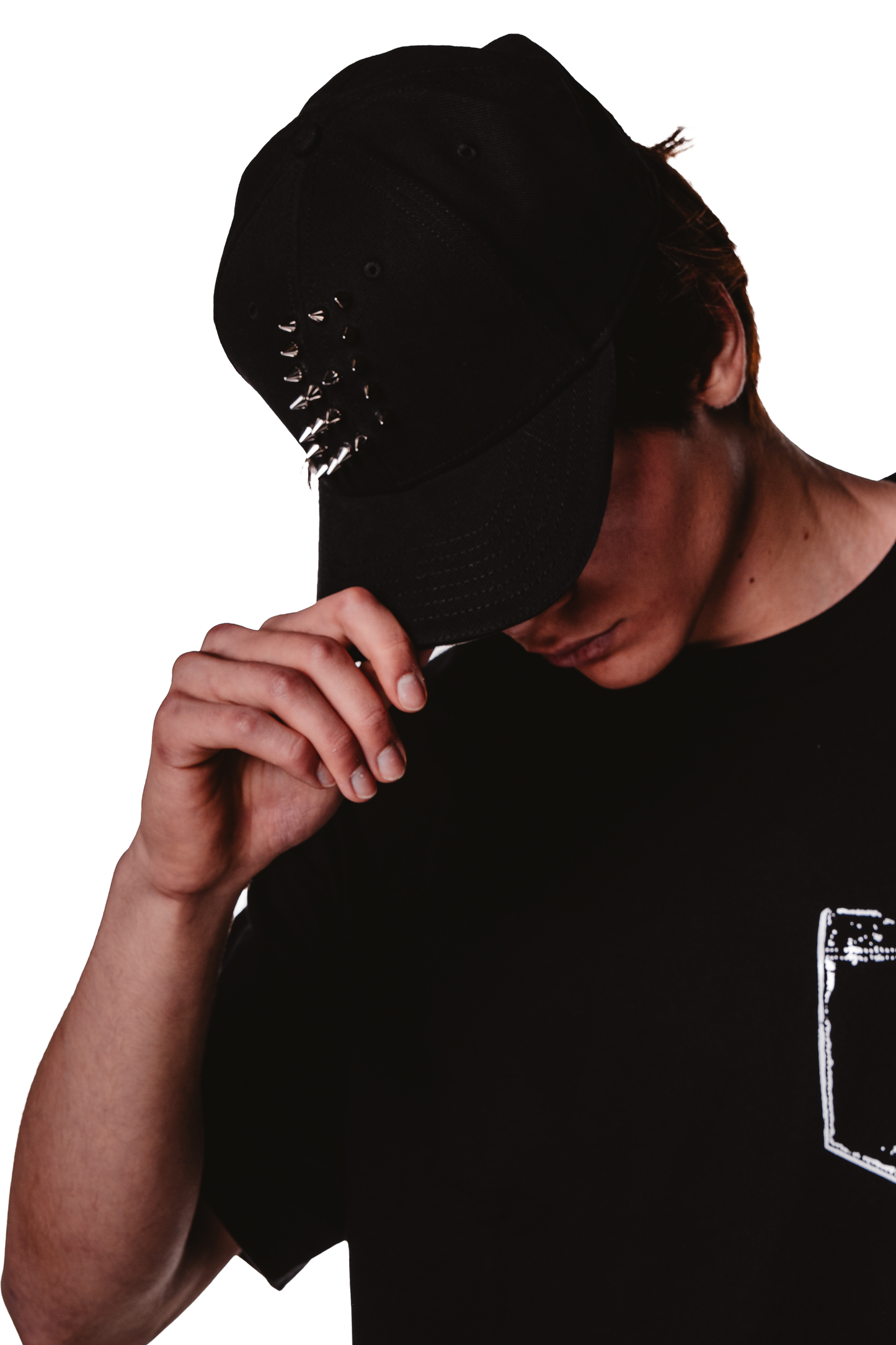 STUDDED BLACK CAP