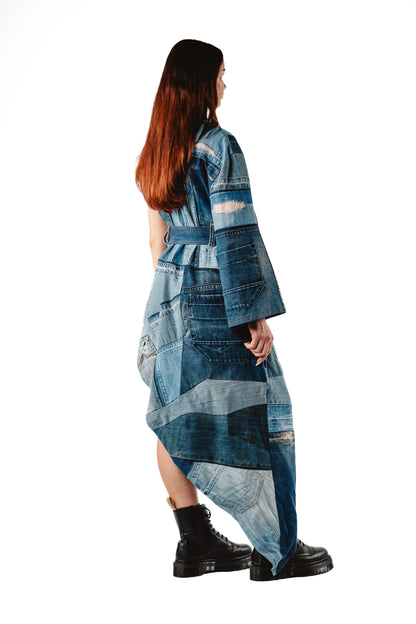 RECONSTRUCTED DENIM DRESS