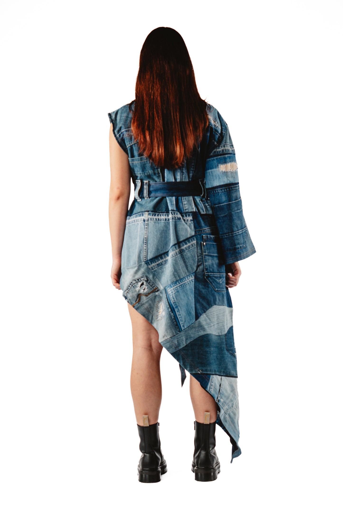 RECONSTRUCTED DENIM DRESS