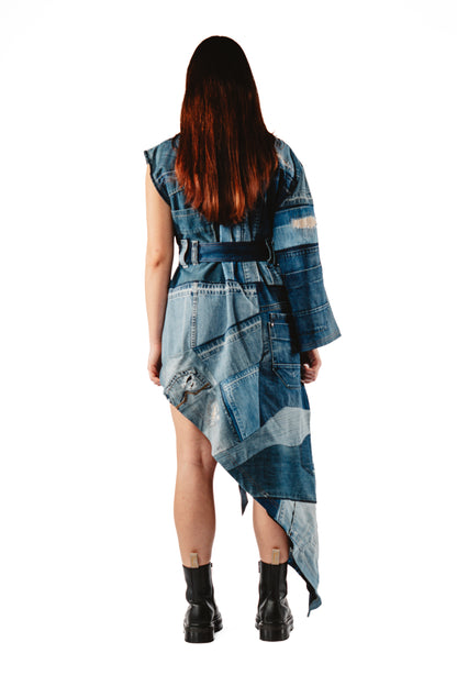 RECONSTRUCTED DENIM DRESS