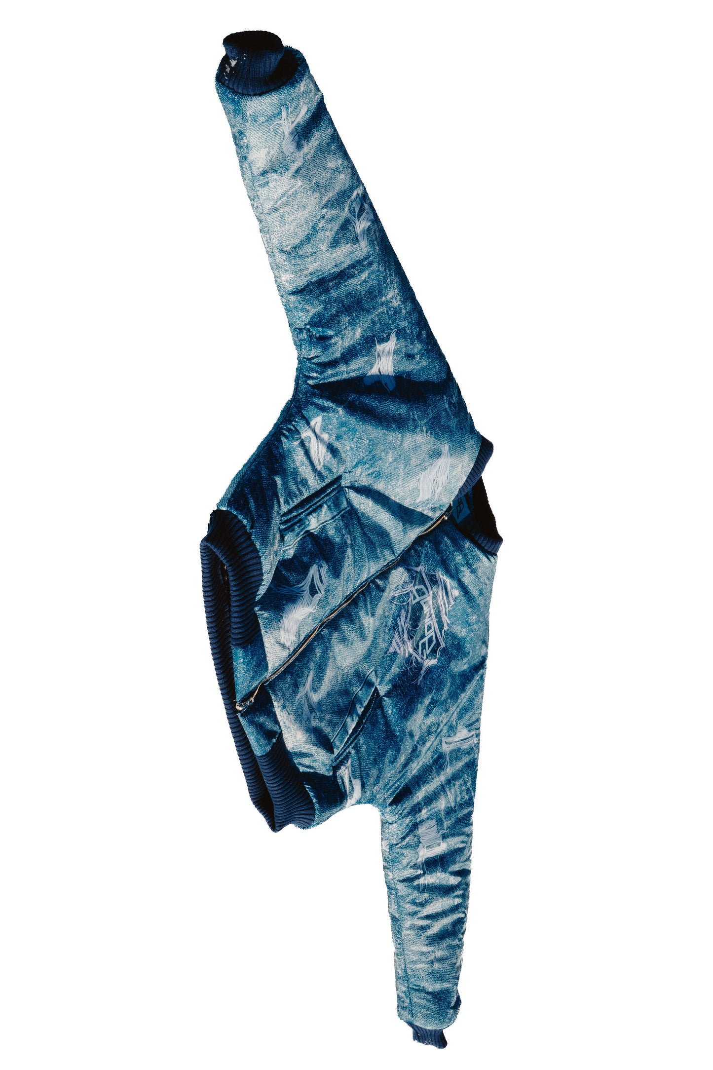 UNISEX DENIM PRINT MODRÁ BUNDA