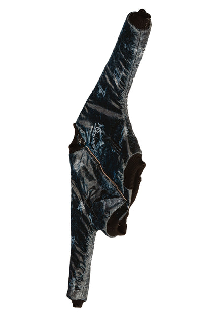 UNISEX DENIM PRINT JACKET BLACK